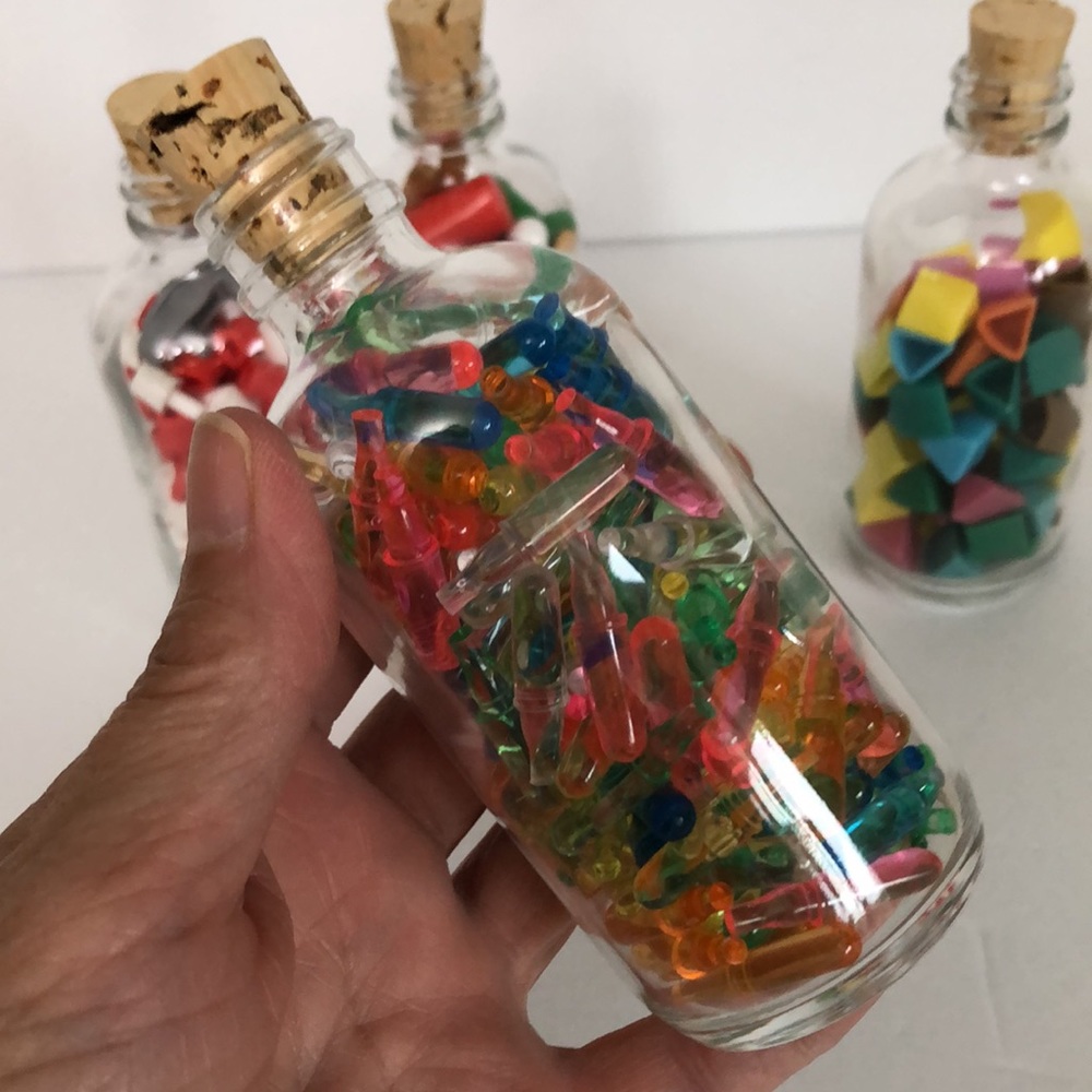 Game Pieces In Glass Jars With Corks - Picture 4 of 7